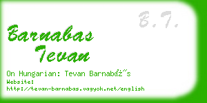 barnabas tevan business card